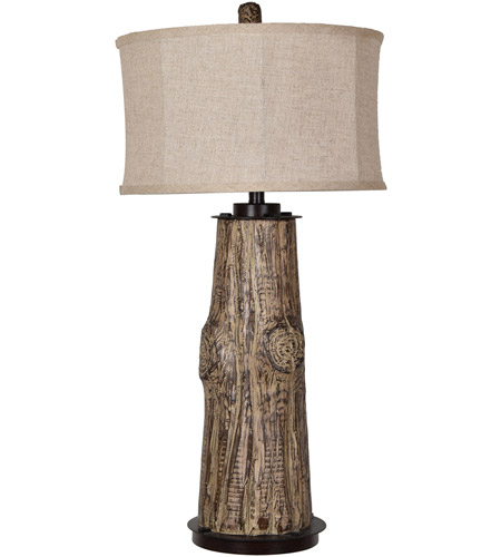 Crestview Collection CVAVP734 Harlow 35 inch 150 watt Natural Wood and Black Table Lamp Portable Light