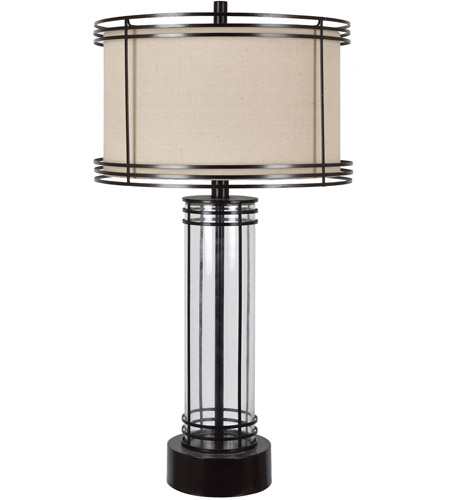 Crestview Collection CVAZER056 Aspen 34 inch 150.00 watt Polished Bronze and Natural Glass Table Lamp Portable Light