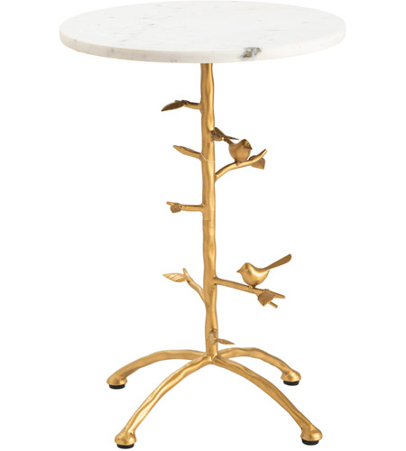 Crestview Collection CVFNR834 Tweety Bird 23 X 16 inch White and Gold Side Table