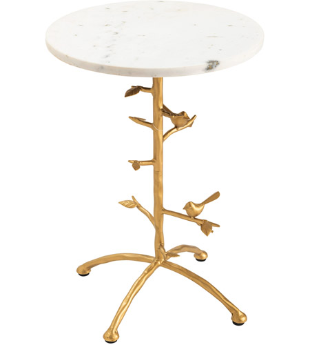 Crestview Collection CVFNR834 Tweety Bird 23 X 16 inch White and Gold Side Table CVFNR834_silo2.jpg