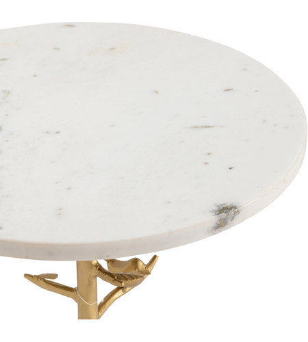 Crestview Collection CVFNR834 Tweety Bird 23 X 16 inch White and Gold Side Table CVFNR834_silo3.jpg