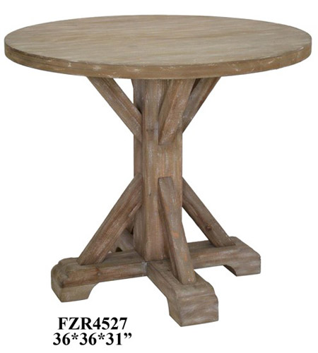 Crestview Collection CVFZR4527 Sonoma 36 X 36 inch Rustic Wood Accent Table photo