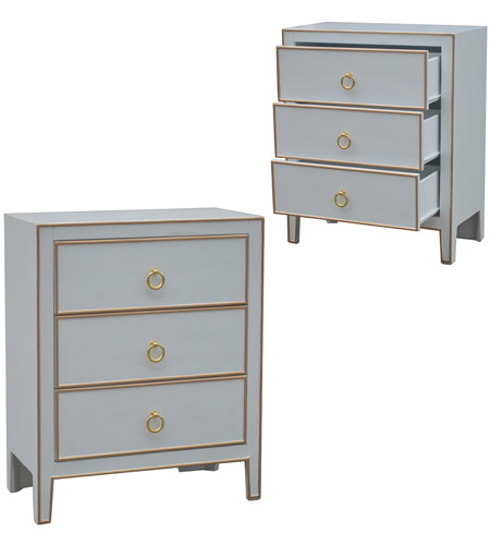 Crestview Collection CVFZR5037 Phoebe White and Gold Chest