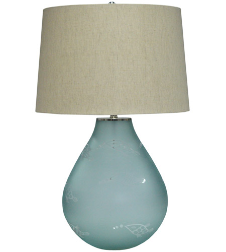 Crestview Collection CVIDZA019 Fisher 29 inch 150.00 watt Handfinished Frosted Blue Table Lamp Portable Light