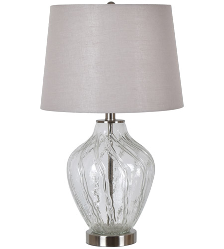 Crestview Collection EVABS1921 Amelia 24 inch 150.00 watt Handfinished Clear and Polished Nickel Table Lamp Portable Light