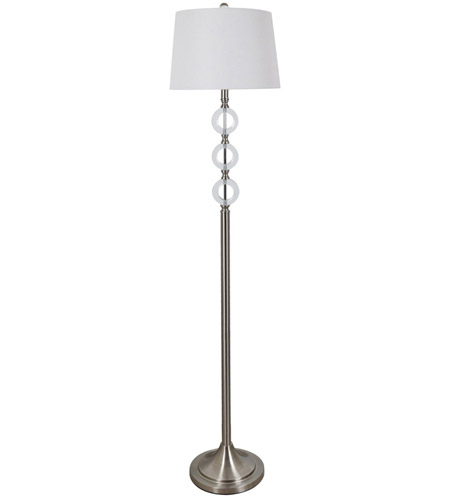 Crestview Collection EVAER1506BN Amelia 62 inch 150.00 watt Polished Silver and Natural Floor Lamp Portable Light