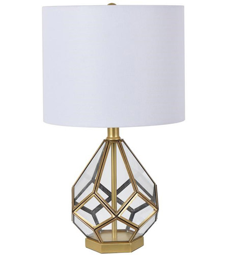 Crestview Collection EVAER1607 Harlow 21 inch 150.00 watt Antiqued Gold and Clear Table Lamp Portable Light