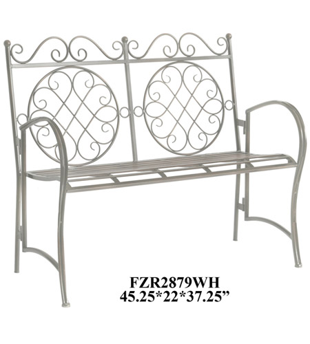 Crestview Collection FZR2879WH Element White Bench