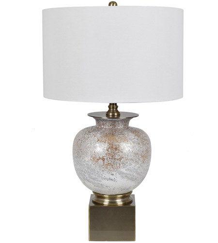 Crestview Collection CVABS1372 Selborne 31 inch 150 watt Golden Opal and Brass Table Lamp Portable Light, with Nightlight