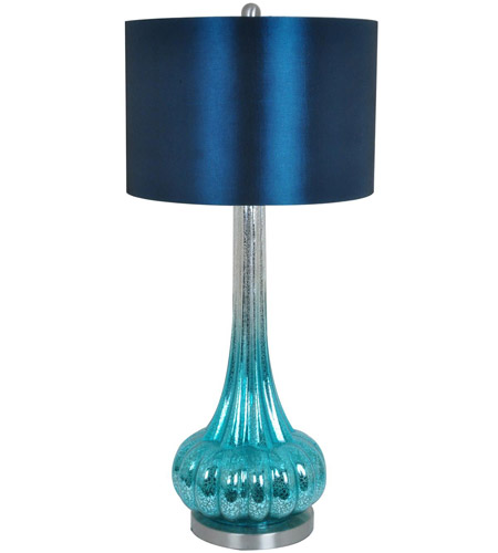 Crestview Collection CVABS821 Peacock Blue 33 inch 150 watt Blue Table Lamp Portable Light photo
