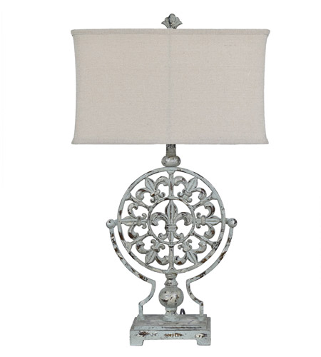 Crestview Collection CVAER1204 Olives 34 inch 150 watt French Blue Table Lamp Portable Light