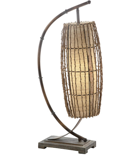 Crestview Collection CVAER226 Baha Downbridge 30 inch 40 watt Bamboo Tropics and Brown Table Lamp Portable Light