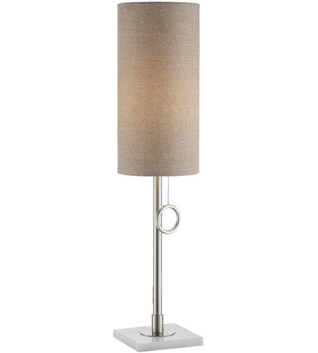 Crestview Collection CVAER743 Arte 29 inch 60 watt Brushed Nickel and White Table Lamp Portable Light