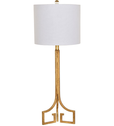 Crestview Collection CVAER874 Lux 34 inch 150 watt Gold Leaf Table Lamp Portable Light photo