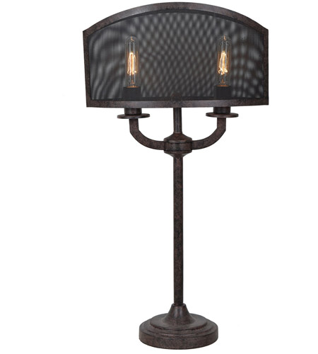 Crestview Collection CVAER949 Brooks 30 inch 60 watt Rusted Table Lamp Portable Light