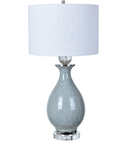 Crestview Collection CVAP2012 Jarvis 32 inch 150 watt Blue Crackle and Crystal Table Lamp Portable Light