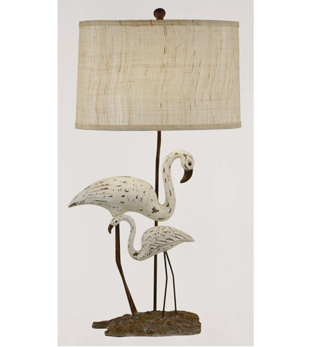 Crestview Collection CVASP042 Shoreline 32 inch 100 watt Distressed White and Grey Accent Lamp Portable Light