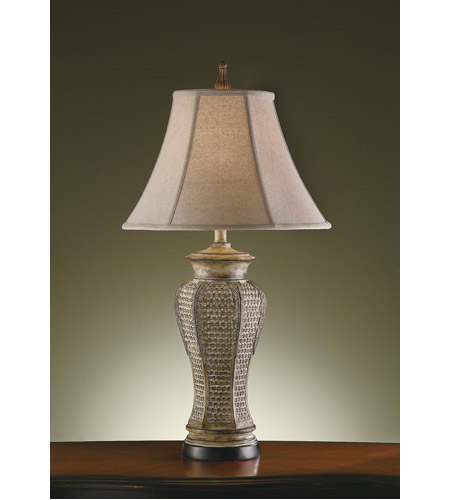 Crestview Collection CVATP988 Cypress 32 inch 150 watt Pickled Pine and Green Table Lamp Portable Light