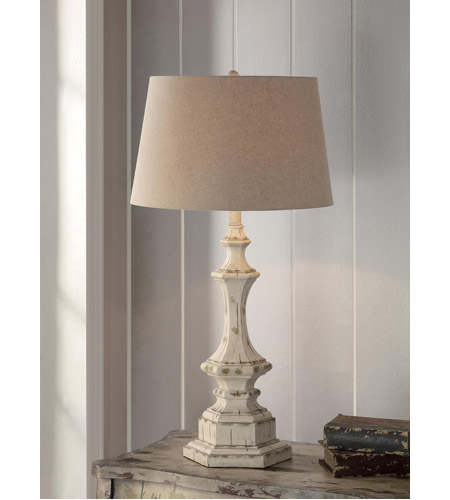 Crestview Collection CVAUP739 Wooden Column 34 inch 150 watt White Wash Table Lamp Portable Light