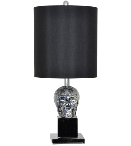 Crestview Collection CVAVP470 Black Skull 27 inch 150 watt Black and Black Mercury Table Lamp Portable Light