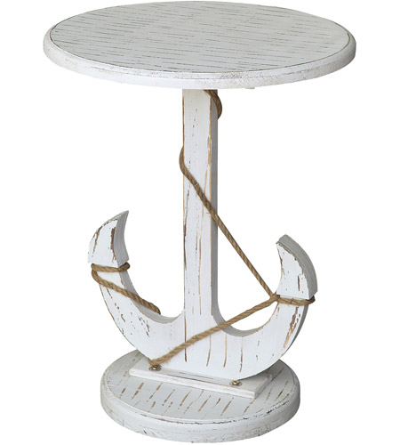Crestview Collection CVFZR1527 Harbor 27 X 21 inch Distressed White End Table