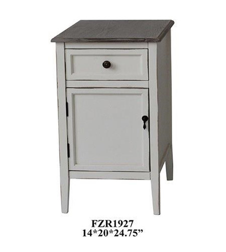 Crestview Collection CVFZR1927 Georgia 25 X 20 inch Whitewash Side Table