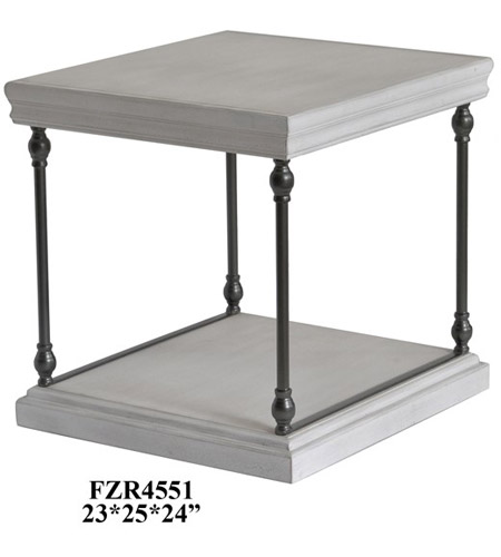 Crestview Collection CVFZR4551 Hanover 25 X 24 inch White End Table