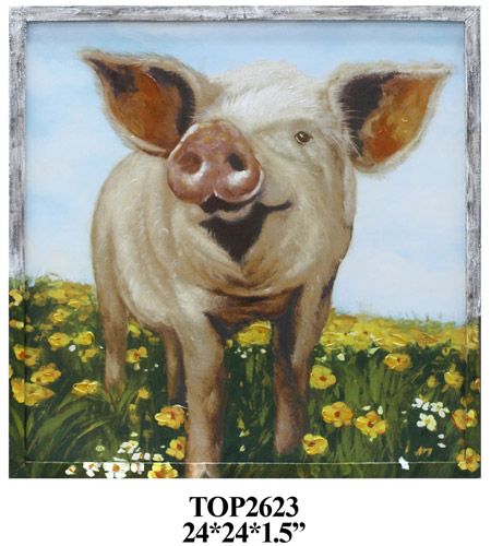 Crestview Collection CVTOP2623 Mini Pig Out Wall Art