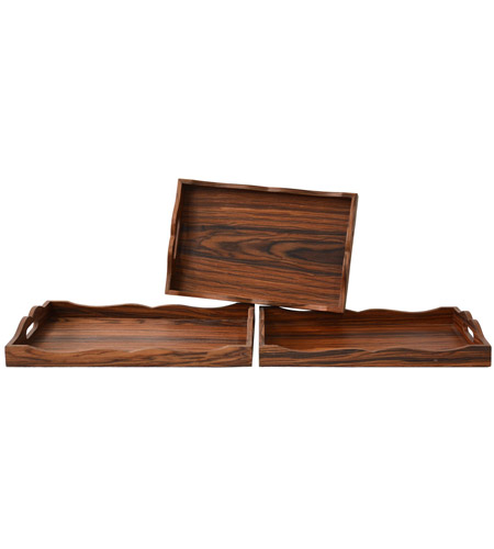 Crestview Collection CVTRA381 Crestview Wooden Trays, Set of 3
