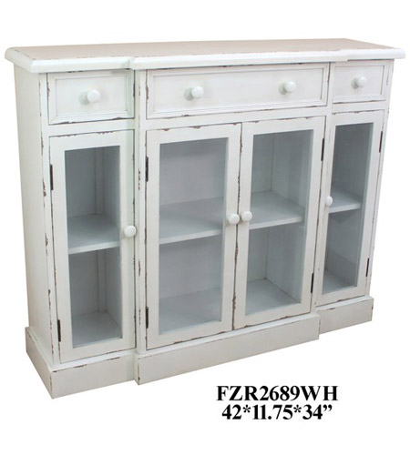 Crestview Collection FZR2689WH Element White Cabinet