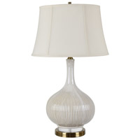 Crestview Collection CVAZP028B Sawyer 30 inch 150.00 watt Glazed Off White Ceramic and Brushed Antique Brass Table Lamp Portable Light photo thumbnail