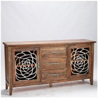 Crestview Collection CVFNR627 Bengal Manor 66 X 17 inch Medium Brown and Silver Sideboard CVFNR627-2.jpg thumb