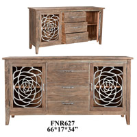 Crestview Collection CVFNR627 Bengal Manor 66 X 17 inch Medium Brown and Silver Sideboard thumb