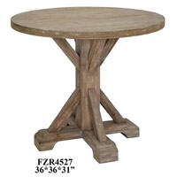 Crestview Collection CVFZR4527 Sonoma 36 X 36 inch Rustic Wood Accent Table thumb