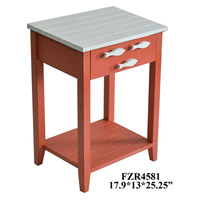 Crestview Collection CVFZR4581 Coco Beach 25 X 18 inch Coral and White Accent Table thumb