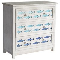 Crestview Collection CVFZR5075 Swimming Fish White Wash and Gradient Blue Chest photo thumbnail