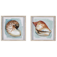 Crestview Collection CVTOP2789 Two Shells 16 X 2 inch Hand Painted Canvas, Set of 2 photo thumbnail