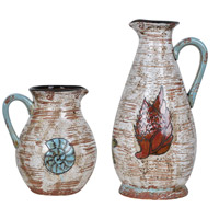 Crestview Collection CVVSA1032 Coastal Shell 17 X 7 inch Vases, Set of 2 thumb