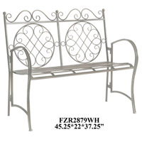 Crestview Collection FZR2879WH Element White Bench photo thumbnail