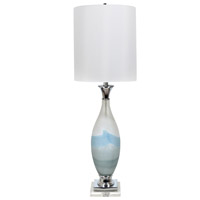Crestview Collection CVABS1483 Evelyn 41 inch 150 watt Blue and White with Chrome Table Lamp Portable Light thumb