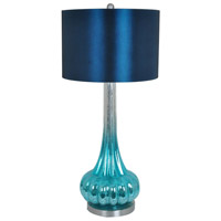 Crestview Collection CVABS821 Peacock Blue 33 inch 150 watt Blue Table Lamp Portable Light thumb
