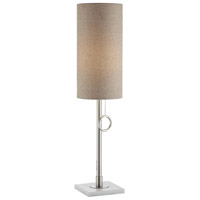 Crestview Collection CVAER743 Arte 29 inch 60 watt Brushed Nickel and White Table Lamp Portable Light thumb