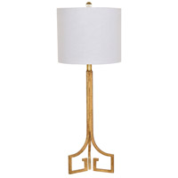 Crestview Collection CVAER874 Lux 34 inch 150 watt Gold Leaf Table Lamp Portable Light photo thumbnail