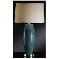 Crestview Collection CVAP1348 Melrose Blue 29 inch 150 watt Turquoise Blue Pearlized Finish and Nickel Table Lamp Portable Light thumb
