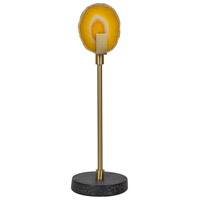 Crestview Collection CVAVP982 Agate Candle Light 18 inch 15 watt Soft Brass Table Lamp Portable Light thumb