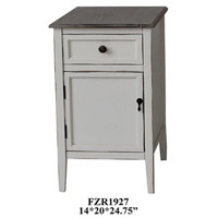 Crestview Collection CVFZR1927 Georgia 25 X 20 inch Whitewash Side Table thumb