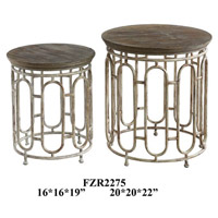 Crestview Collection CVFZR2275 Allyson 22 X 20 inch Side Tables, Set of 2  thumb