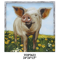Crestview Collection CVTOP2623 Mini Pig Out Wall Art thumb
