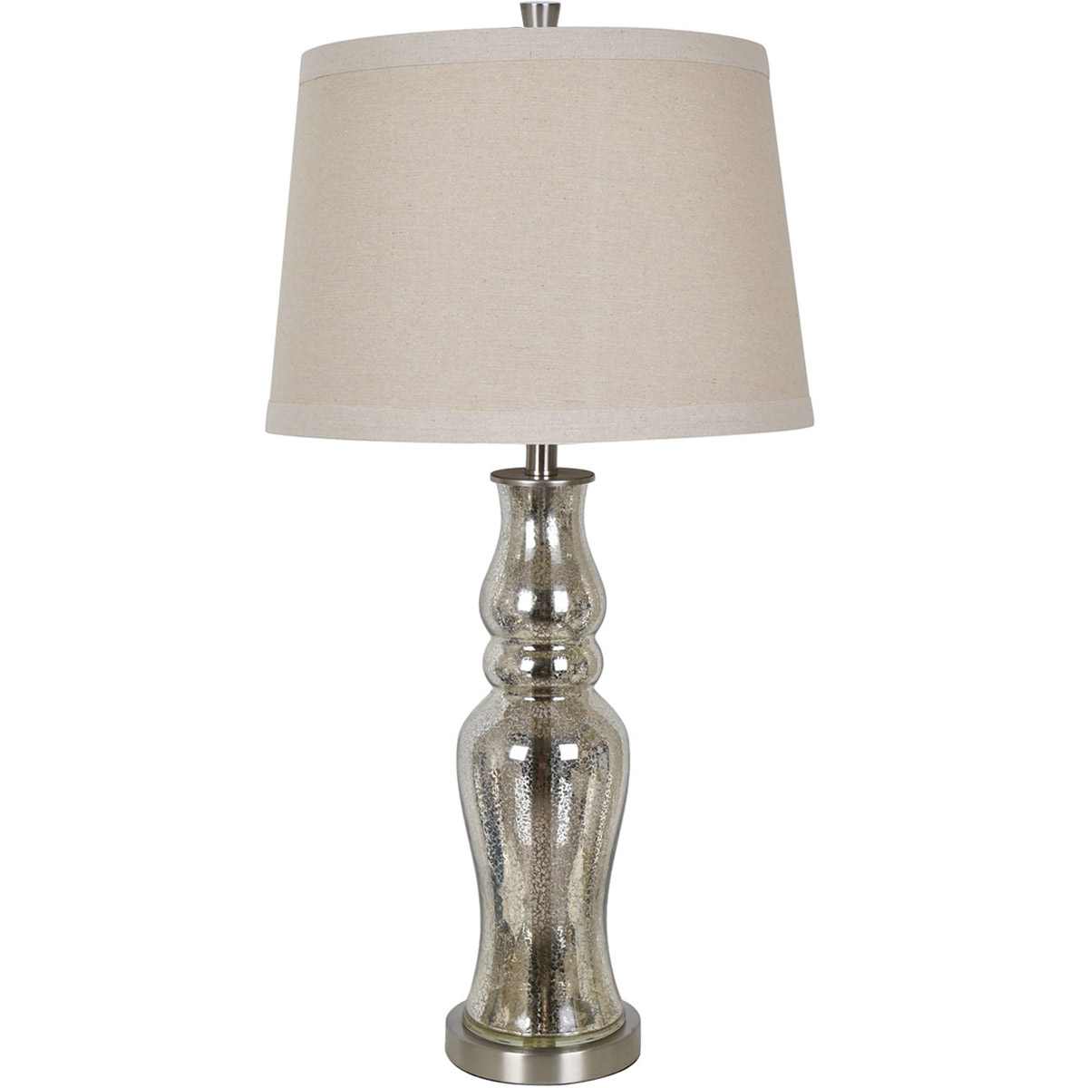 Lighting New York CVABS1633A Crestview Collection Chloe 34 inch 150 watt Mercury and Brushed Nickle Table Lamp Portable Light CVABS1633A - Open Box