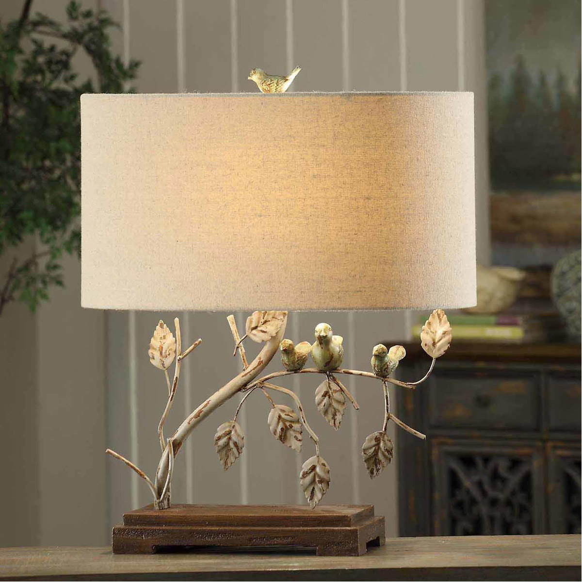 Crestview Collection CVAER568 Ella 23 inch 150 watt Antique Blue and Green Table Lamp Portable Light